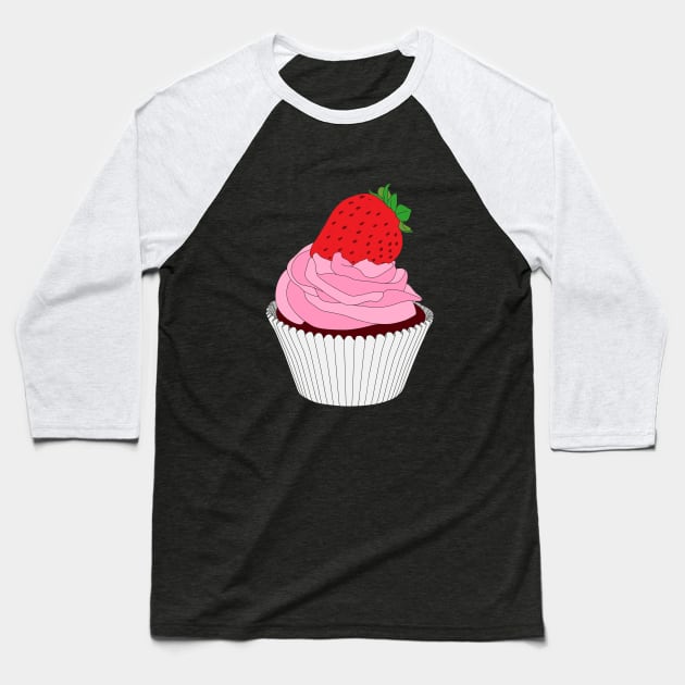 Strawberry Cupcakes Forever Baseball T-Shirt by inbis